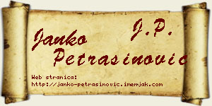 Janko Petrašinović vizit kartica